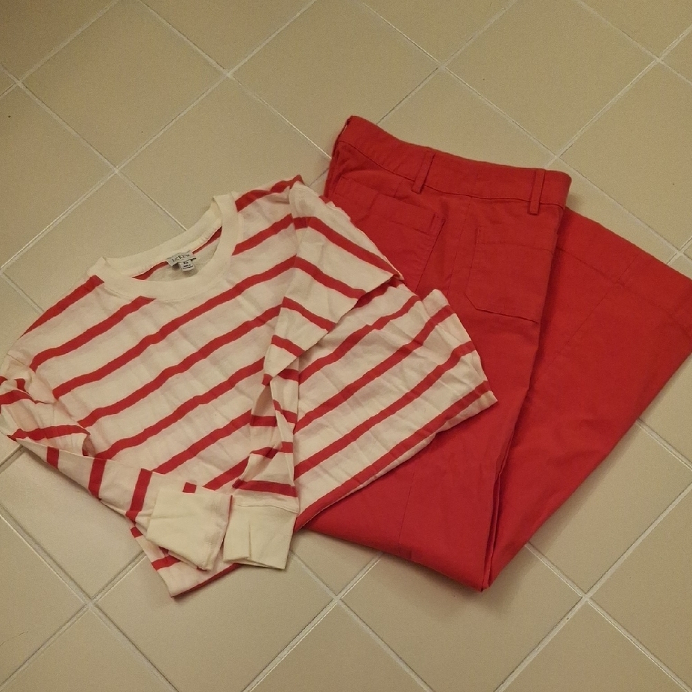 JCrew Factory Lizzie High Rise Pant/ Matching TShirt